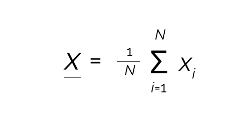 Mean of percentage change values equation